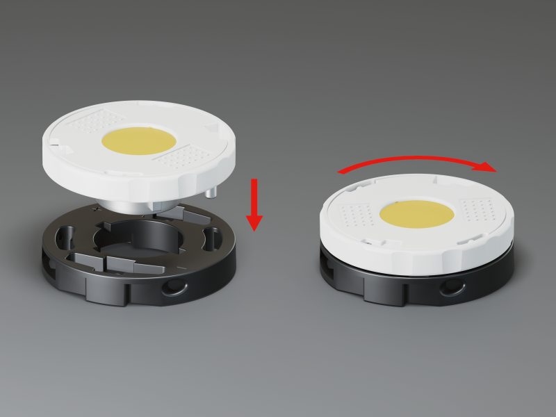 Ähnlich einer Glühlampe lässt sich das LED-Modul schnell austauschen (Bild: DWD Concepts).