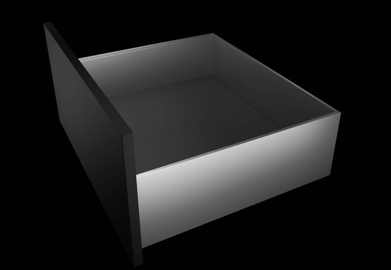 Schubkastensystem »AvoriTech« für puristisches Möbeldesign (Bild: Hettich).