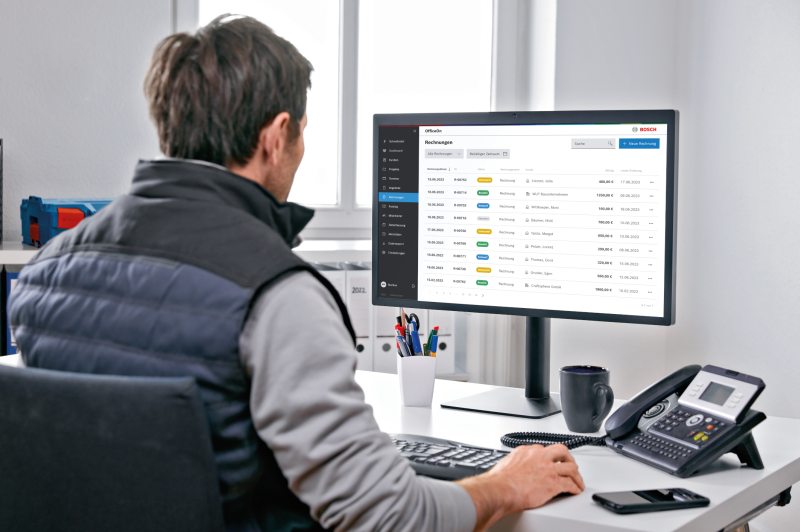Die Handwerker-Software vereinfacht administrative Aufgaben (Bild: Bosch).