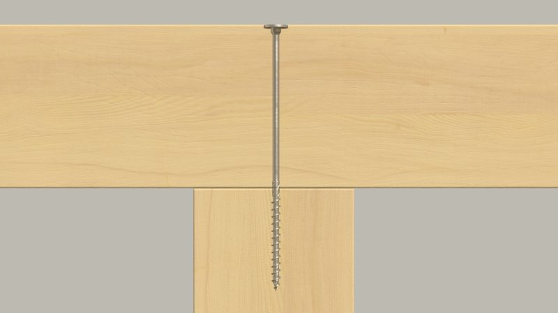 Die vielfältigen Anwendungen der neuen Holzbauschraube umfassen z. B. Pfosten-Riegel-Verbindungen, etwa für Fassaden mit Holz (Bild: fischer).