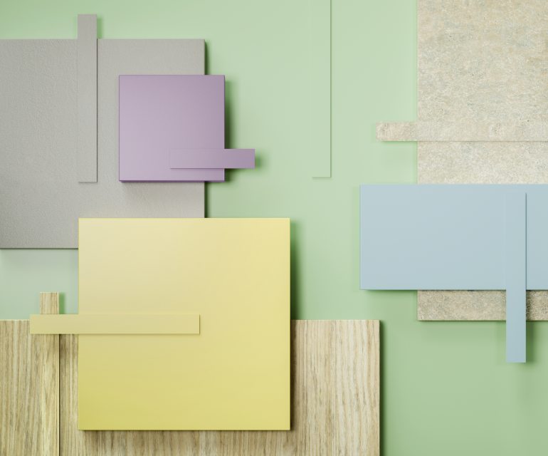 Kanten in Frühlingsfarben eignen sich besonders für die Kombination mit hellen, möglichst neutralen Holz- oder Steindekoren (Bild: Ostermann).