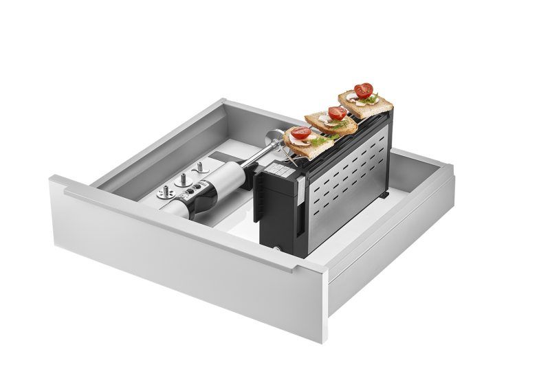 Beispielhafte Kombination von Einbau-Stabmixer »ESM 50« und Einbau-Toaster »ET 10« (Bild: ritter)