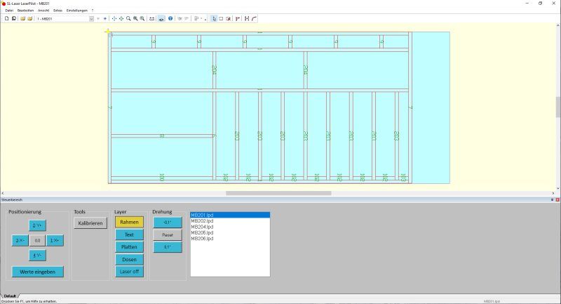 Screenshot der Software »Laserpilot« (Bild: SL-Laser).