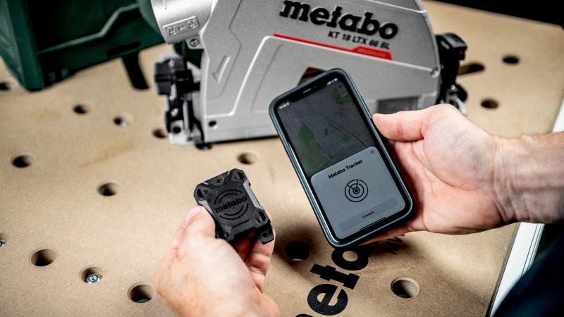 Tracker und App erleichtern die Werkzeugverwaltung und -suche (Bild: Metabo).
