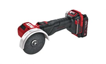 Der kompakte 12-V-Winkelschleifer verfügt über einen bürstenlosen Motor. Der drehbare Kopf vereinfacht den Wechsel zwischen Trenn- und Schleiffunktion (Bild: Flex).