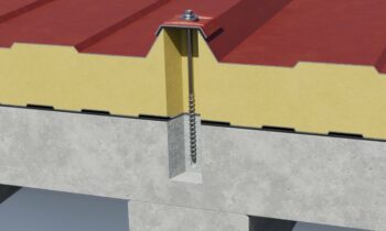 Ohne Einlegeschiene können dank der ETA-zertifizierten Betonschraube Sandwichelemente direkt in Beton befestigt werden (Bild: EJOT).