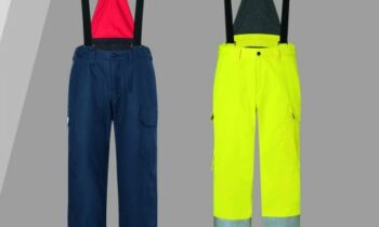 Die Wetterlatzhosen bieten in Gefährdungsbereichen sicheren Schutz vor Nässe, Wind und Kälte (Bild: Kübler).