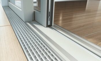 Die intelligent konstruierte Bodenschwelle hat einen nur 25 mm hohen Grundkörper und wird als echte Nullschwelle verbaut (Bild: Salamander).