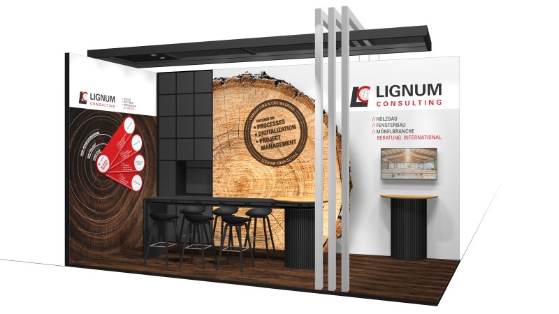 Messestand in Halle 9 (Bild: Lignum Consulting).