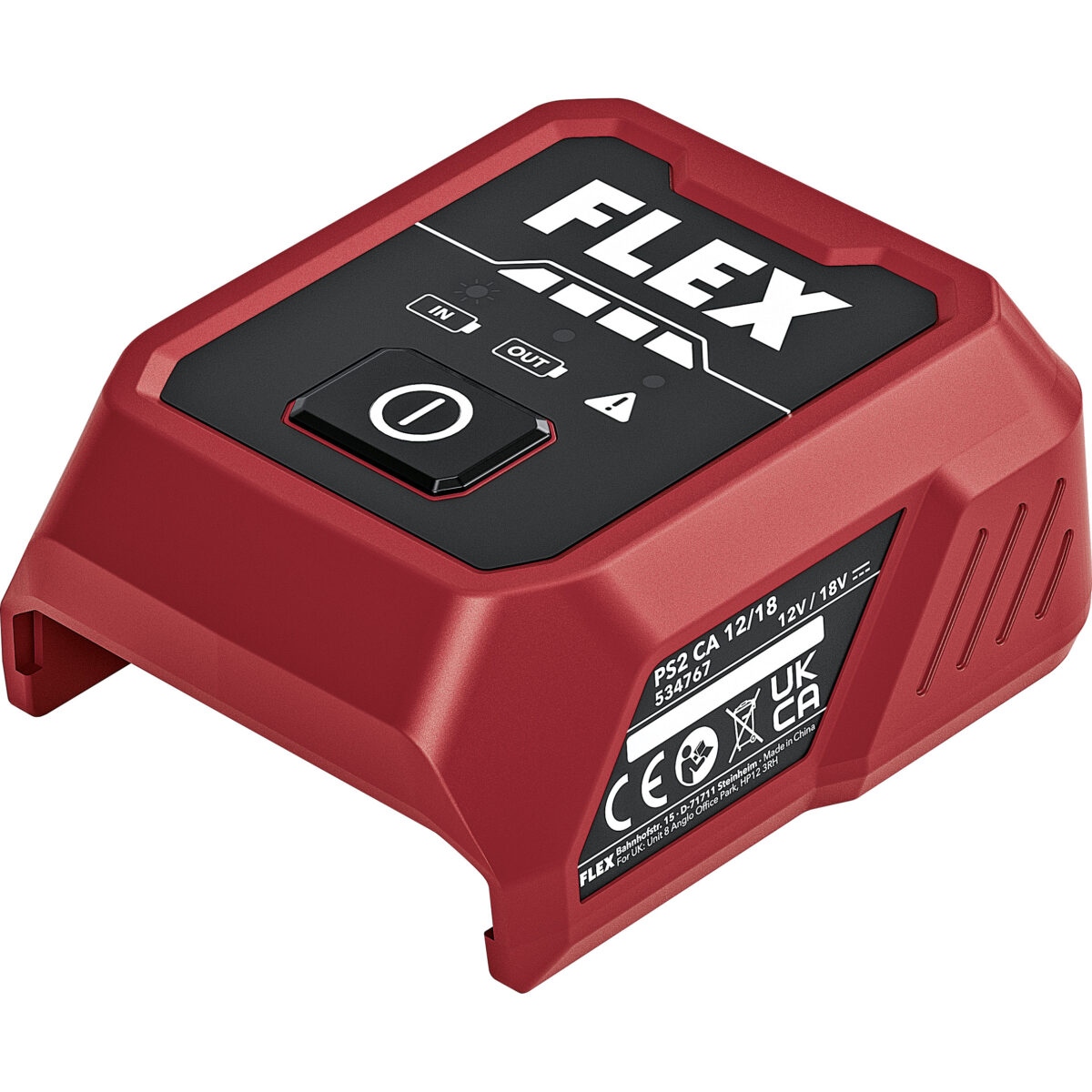 Der neue Adapter macht aus 12- oder 18-V-Akkus eine kompakte Powerbank für unterwegs (Bild: Flex).