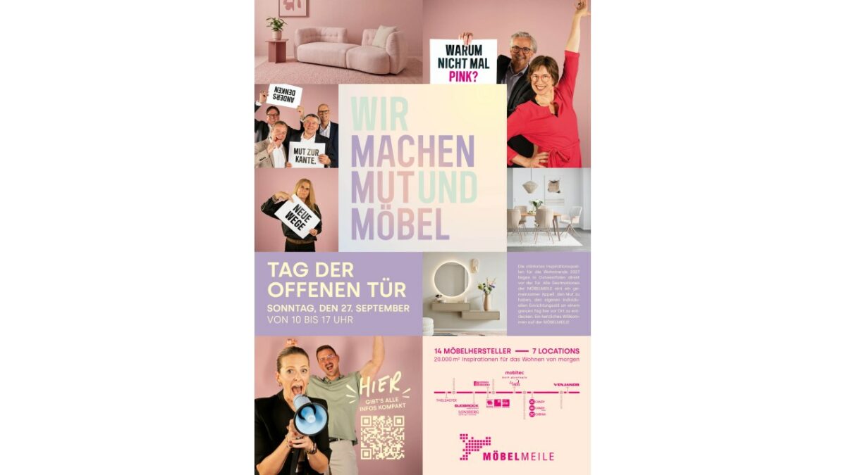 Das Poster lädt zum Tag der offenen Tür am 27. September 2026 ein (Bild: Möbelmeile).