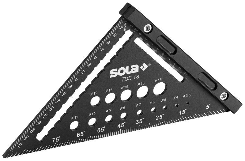 Vielseitiger Dreieckswinkel für präzises Messen und Markieren (Bild: Sola).