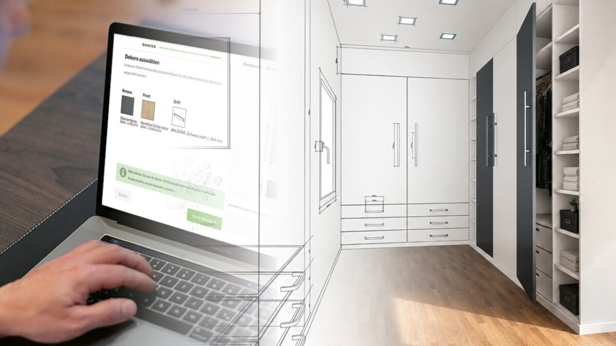 Das Online-Tool ermöglicht Betrieben, individuelle Möbel online zu konfigurieren, Materialien auszuwählen, Preise zu kalkulieren und Möbelfertigteile direkt zu bestellen (Bild: Becher).